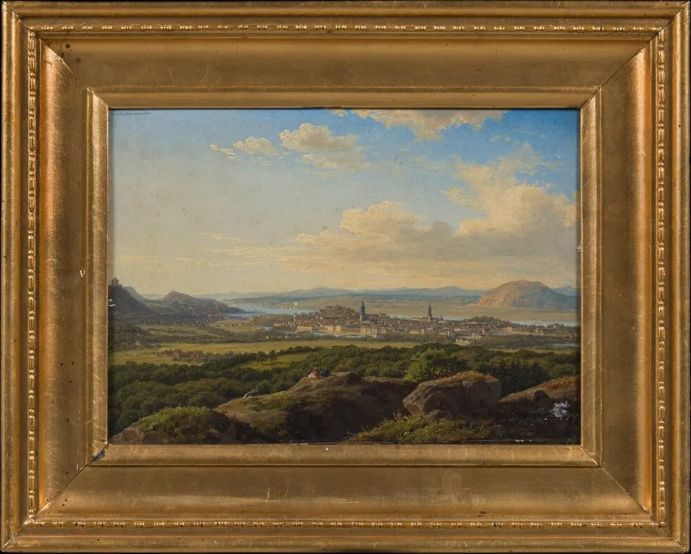 Gothenburg Seen From Örgryte (1849) by F.C. Kiærskou — original painting reproduced as a hand-painted oil on canvas