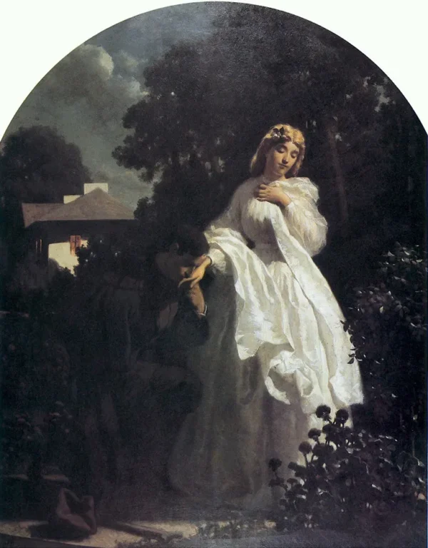 Greeting to the insurgent (1866) by Artur Grottger — original painting reproduced as a hand-painted oil on canvas