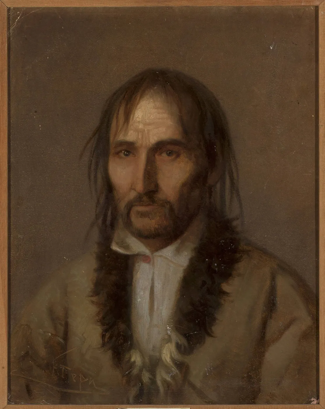 Head of a Highlander by Franciszek Tepa — original painting reproduced as a hand-painted oil on canvas