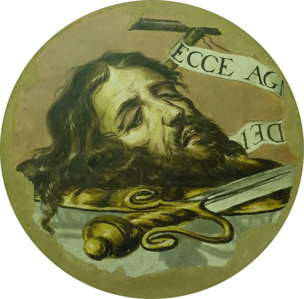 Head of Saint John the Baptist (1600) by Antonio Mohedano — original painting reproduced as a hand-painted oil on canvas