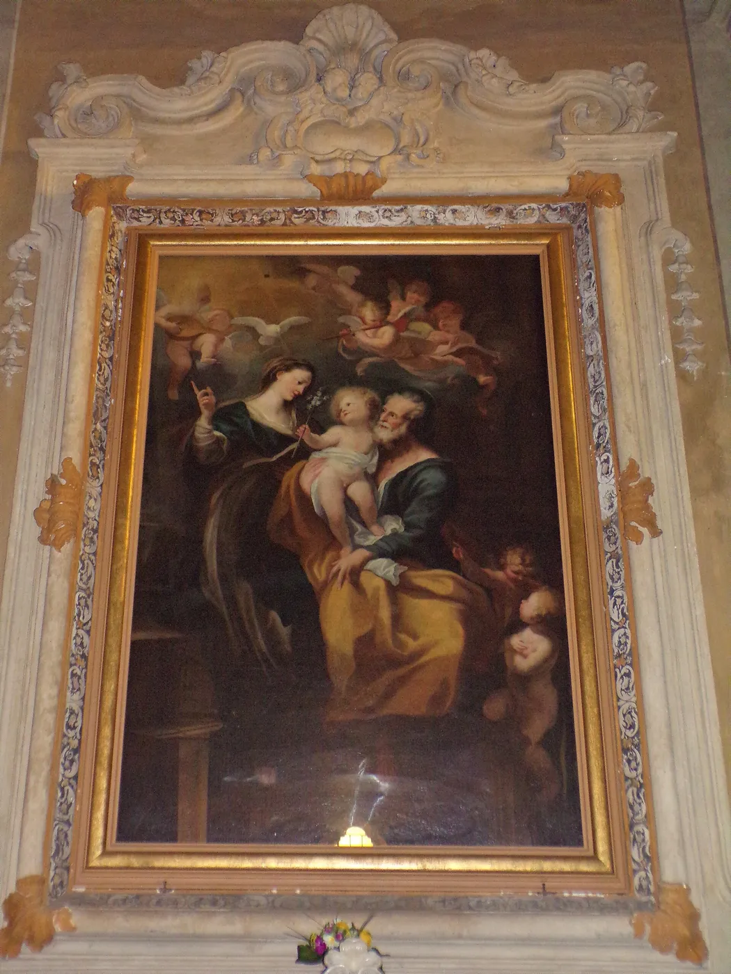 Holy Family (1690) by Anton Maria Piola — original painting reproduced as a hand-painted oil on canvas