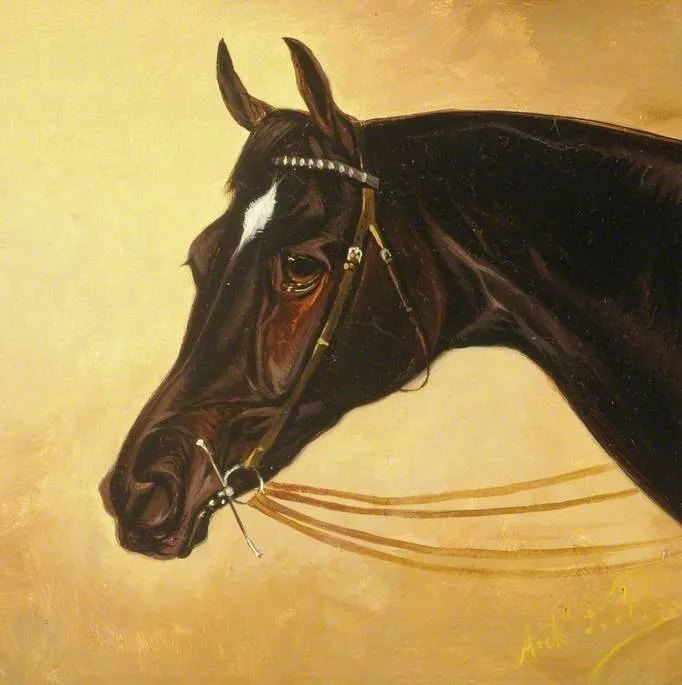 Horses Head, ’Bendigo’ by Archibald Preston Tilt — original painting reproduced as a hand-painted oil on canvas