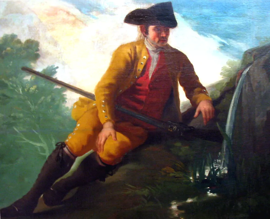 Hunter at a fountain (1786) by Francisco Goya — original painting reproduced as a hand-painted oil on canvas