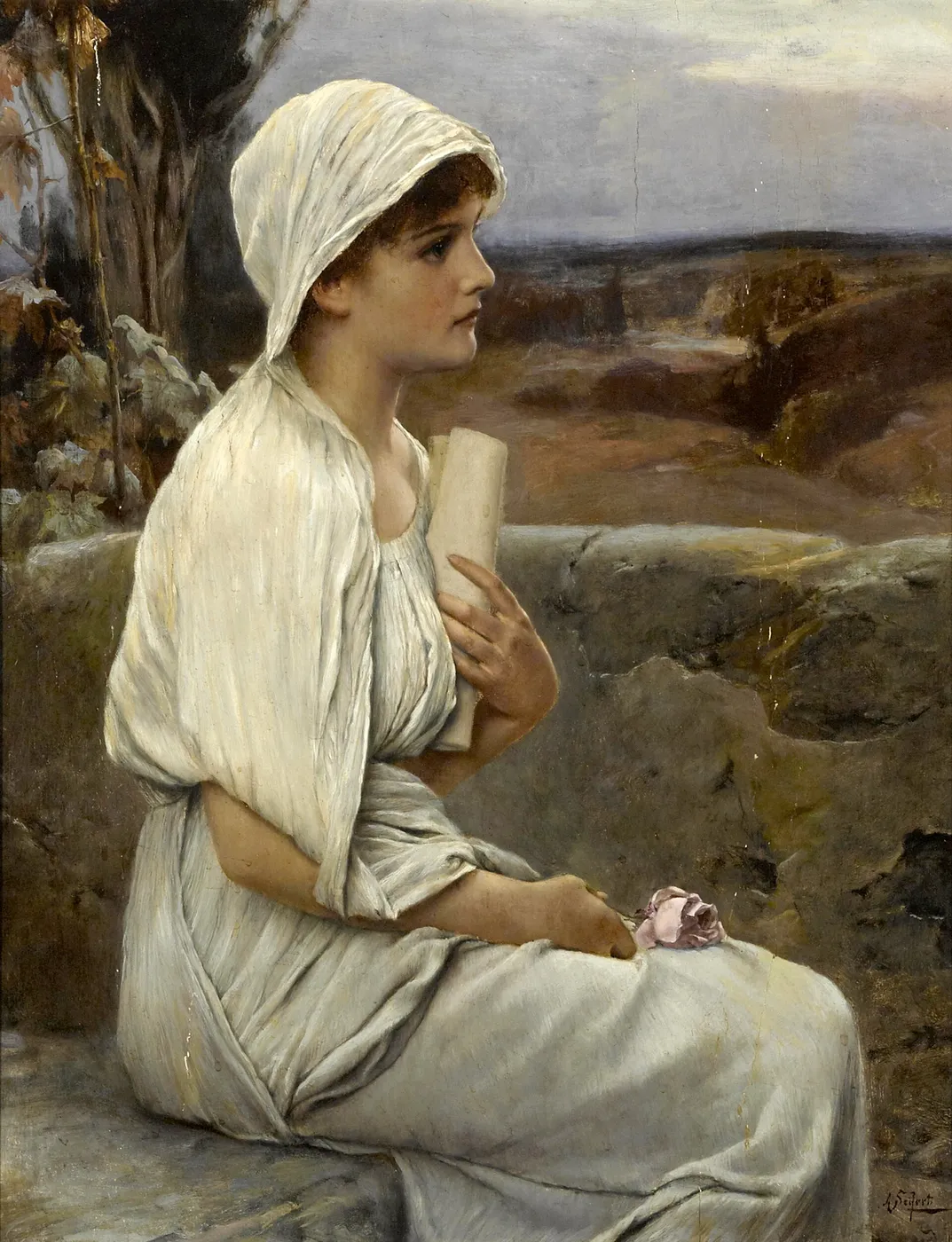 Hypatia (1892) by Alfred Seifert — original painting reproduced as a hand-painted oil on canvas