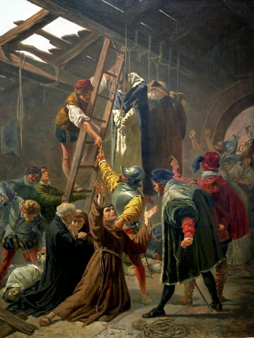 I Martieri Gorgomiensi by Cesare Fracassini — original painting reproduced as a hand-painted oil on canvas