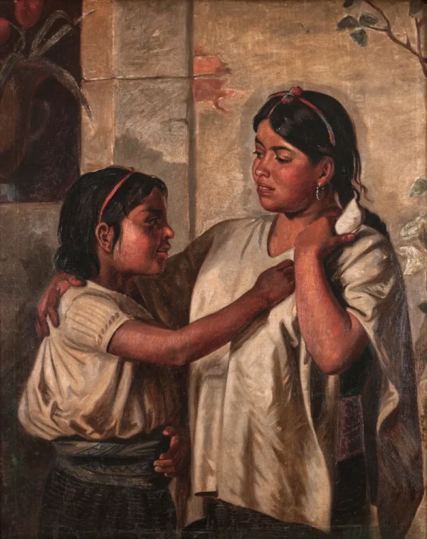 Indias de Oaxaca by Felipe Santiago Gutiérrez — original painting reproduced as a hand-painted oil on canvas