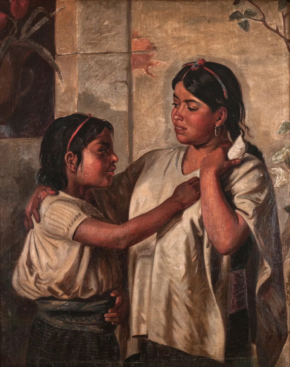 Indias de Oaxaca by Felipe Santiago Gutiérrez — original painting reproduced as a hand-painted oil on canvas