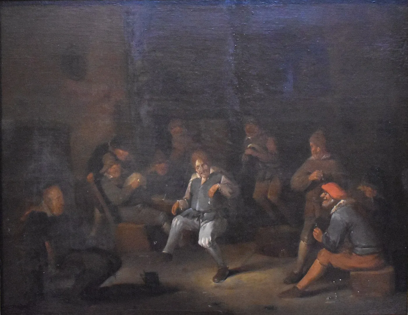 Intérieur de tabagie (1700) by Egbert van Heemskerck — original painting reproduced as a hand-painted oil on canvas