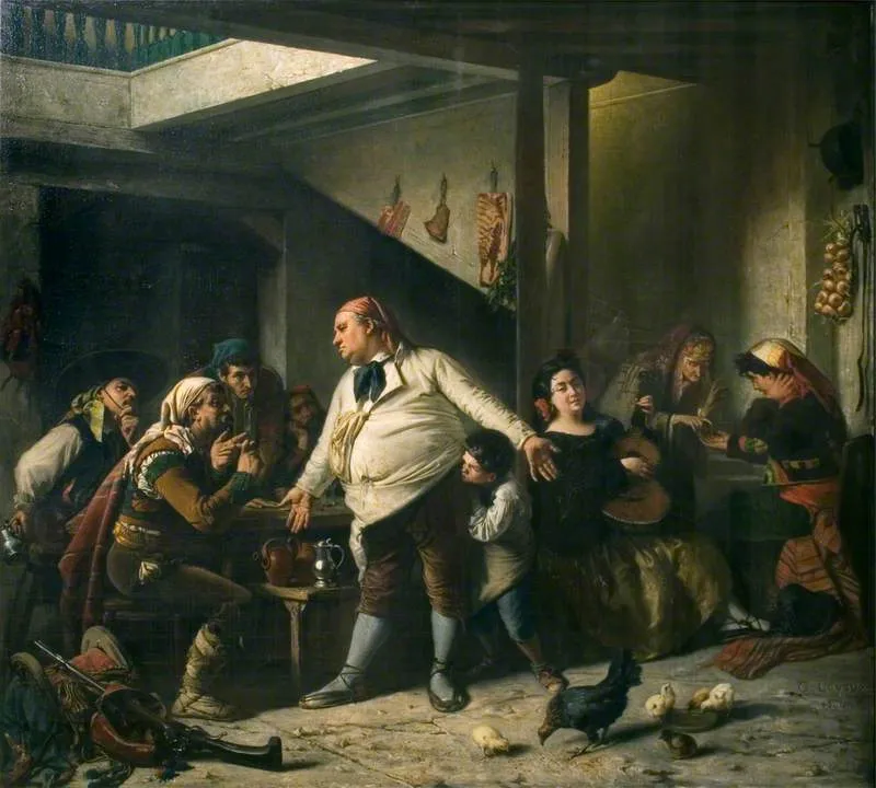 Interior of a Spanish ’Posada’ — Charles Loyeux