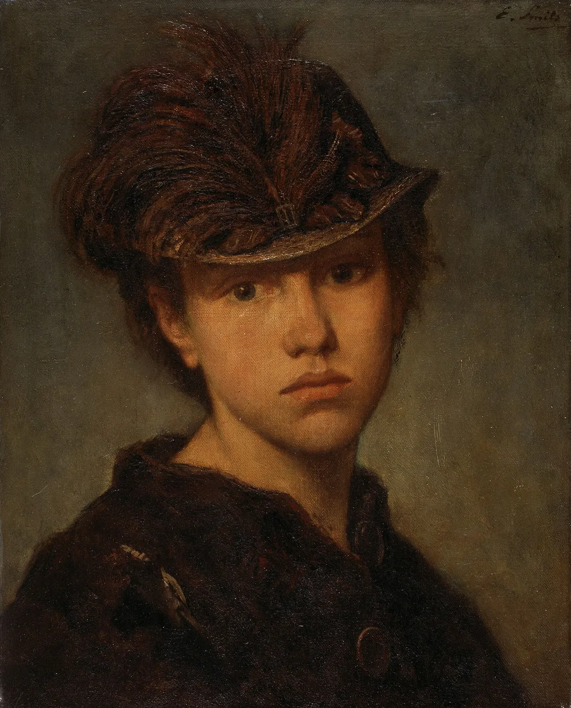 Irishwoman by Eugène Smits — original painting reproduced as a hand-painted oil on canvas