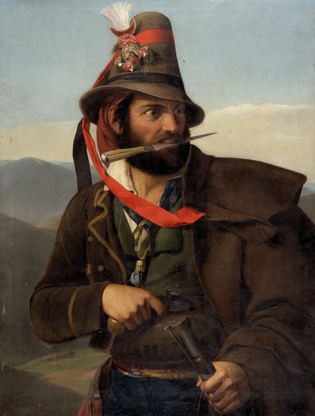 Italian Stricrover (1834) by Adolphe Bernard — original painting reproduced as a hand-painted oil on canvas