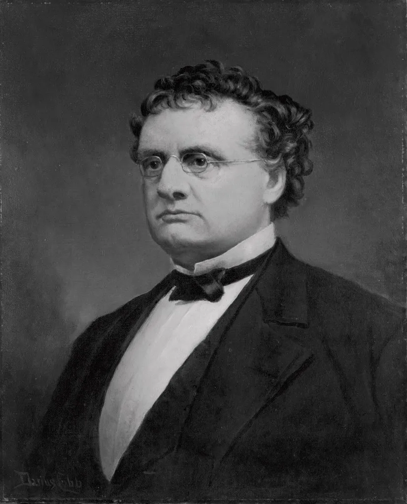 John Albion Andrew (1818-1867) (1894) by Darius Cobb — original painting reproduced as a hand-painted oil on canvas