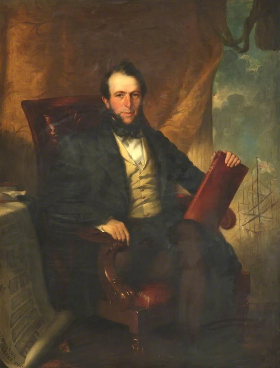 John Bramley-Moore (1800–1886), MP (1845) by Edward Benson — original painting reproduced as a hand-painted oil on canvas