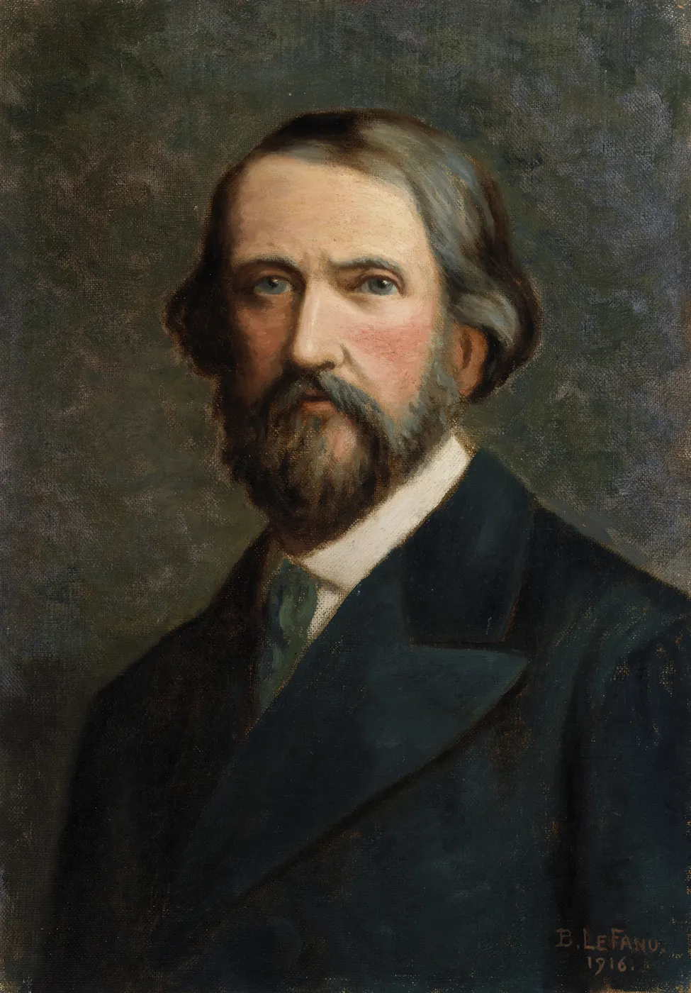 Joseph Sheridan Le Fanu (1916) by Brinsley Le Fanu — original painting reproduced as a hand-painted oil on canvas