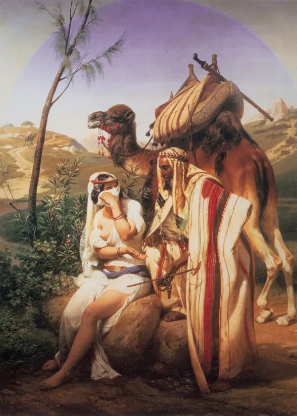 Judah and Tamar (1840) by Horace Vernet — original painting reproduced as a hand-painted oil on canvas