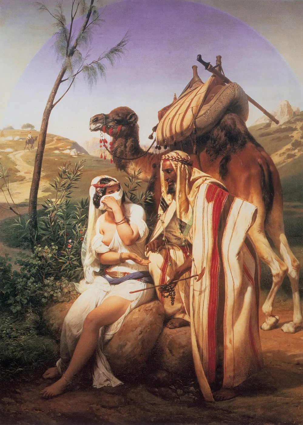 Judah and Tamar (1840) by Horace Vernet — original painting reproduced as a hand-painted oil on canvas