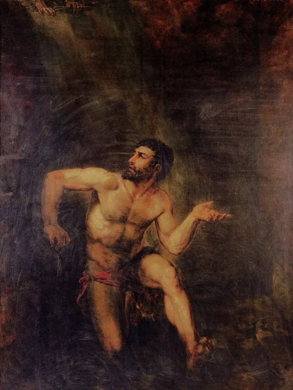 Jugurtha (1842) by Augusto Müller — original painting reproduced as a hand-painted oil on canvas