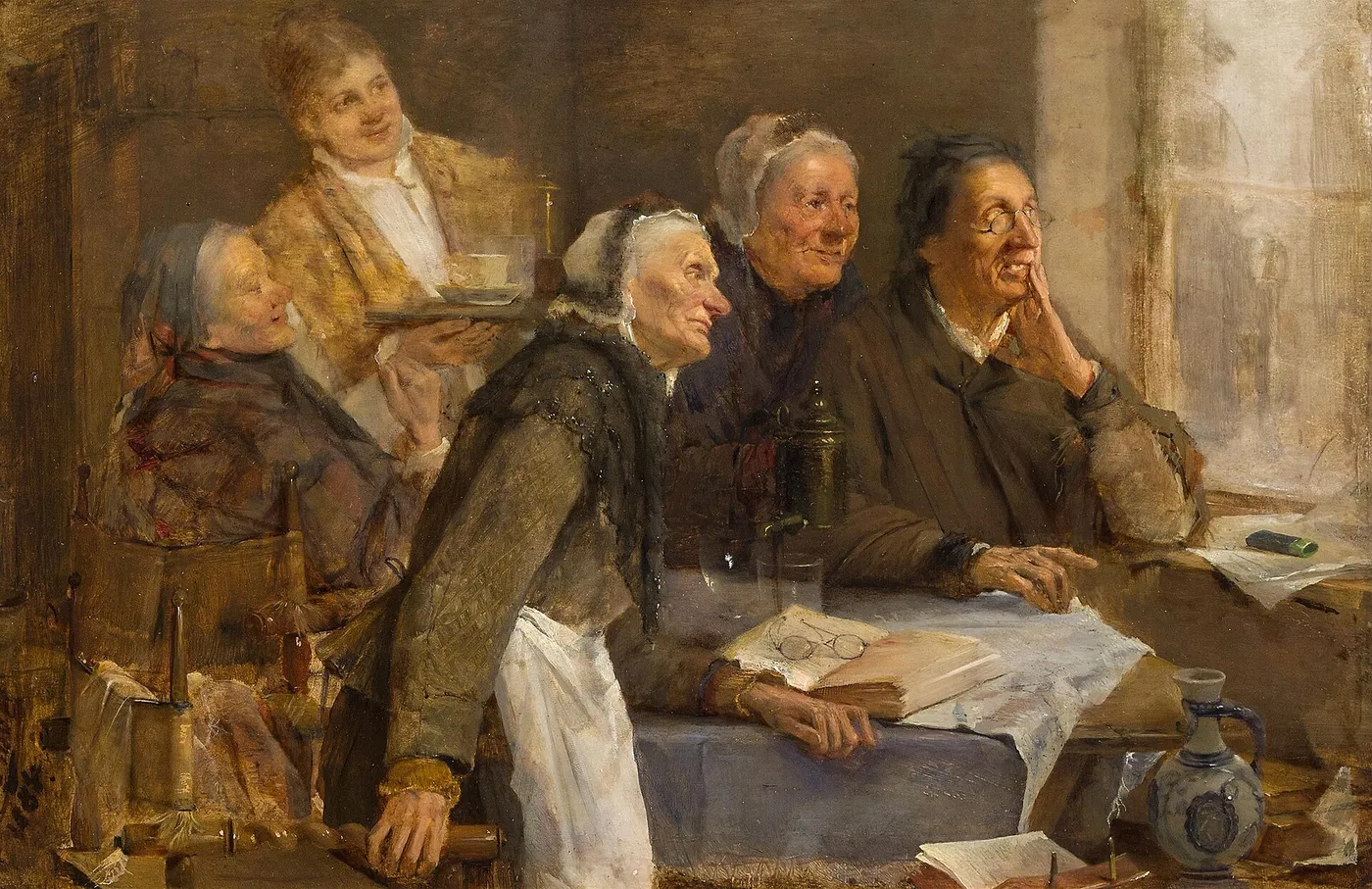 Keeping an eye on everything (1884) by Carl von Merode — original painting reproduced as a hand-painted oil on canvas