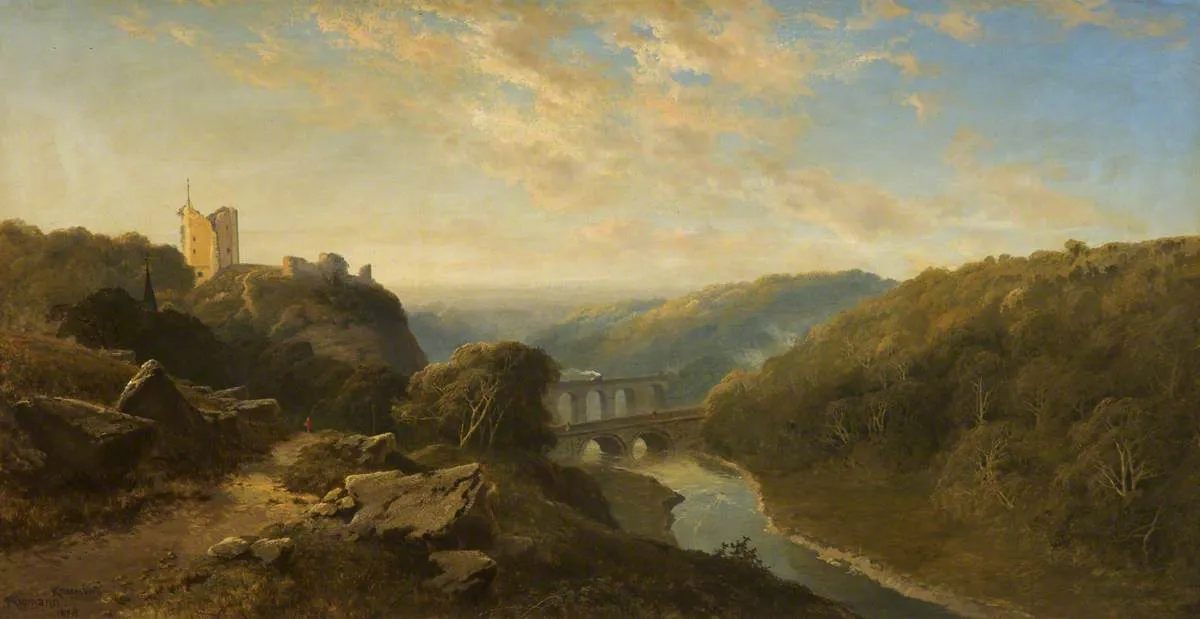 Knaresboro’ (1878) by Edmund H. Niemann — original painting reproduced as a hand-painted oil on canvas