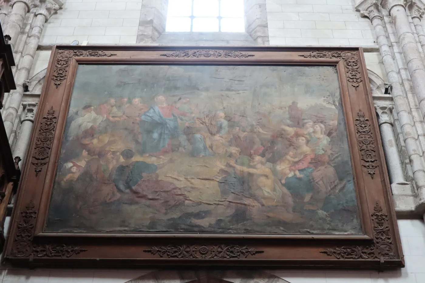 La multiplication des pains ou La récolte de la Manne (1800) by Daniel Hallé — original painting reproduced as a hand-painted oil on canvas