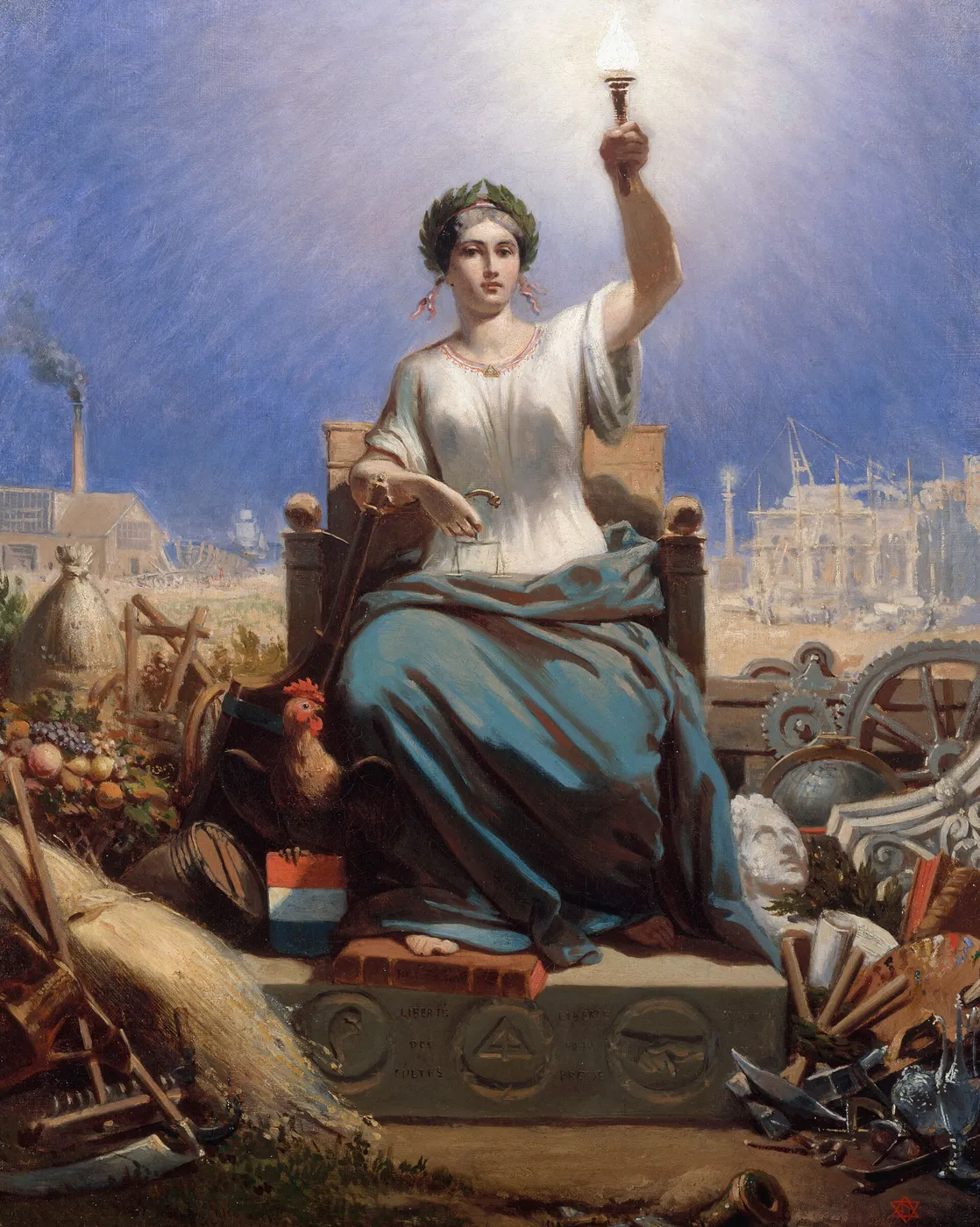 La République (1848) by Ange Louis Janet — original painting reproduced as a hand-painted oil on canvas