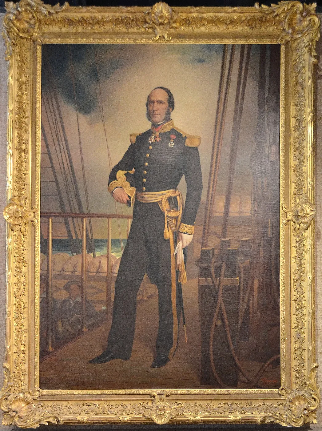 L’Amiral Duquesne (1868) by Augustin-Luc Demoussy — original painting reproduced as a hand-painted oil on canvas