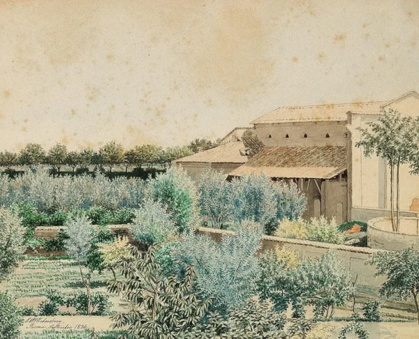 Landscape at Parma. (1836) by Erling Eckersberg — original painting reproduced as a hand-painted oil on canvas