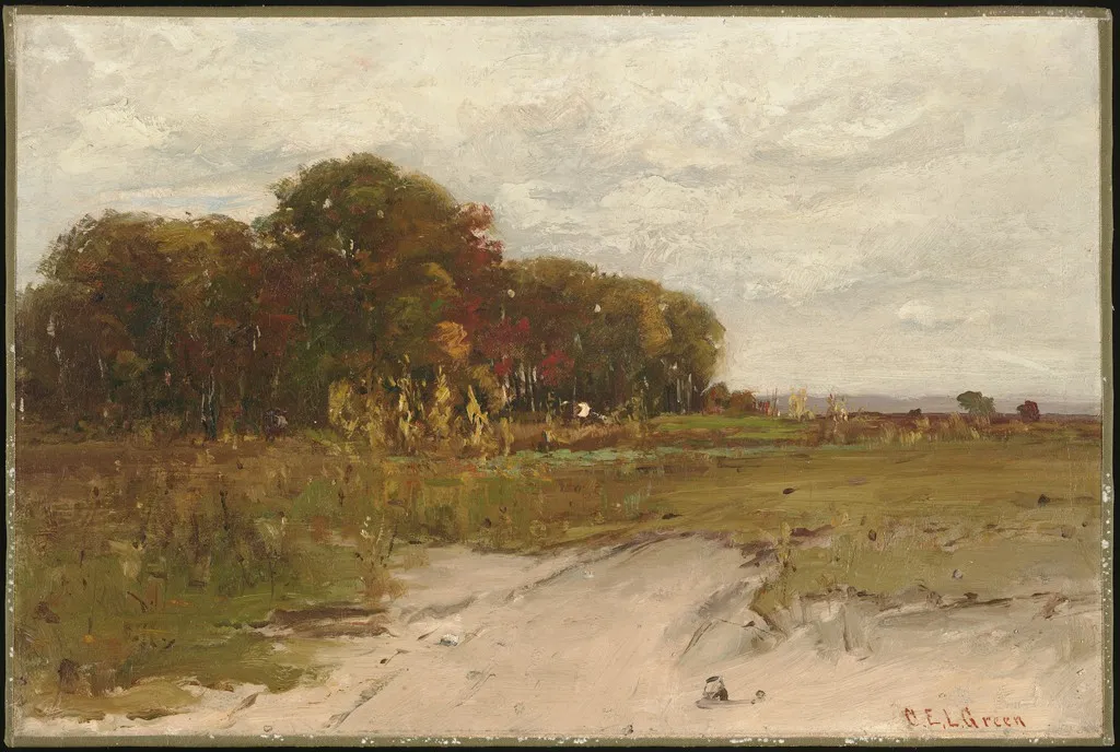 Landscape (1885) by Charles Edwin Lewis Green — original painting reproduced as a hand-painted oil on canvas