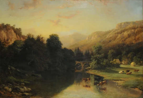 Landscape (1858) by Enrique Sheridan — original painting reproduced as a hand-painted oil on canvas
