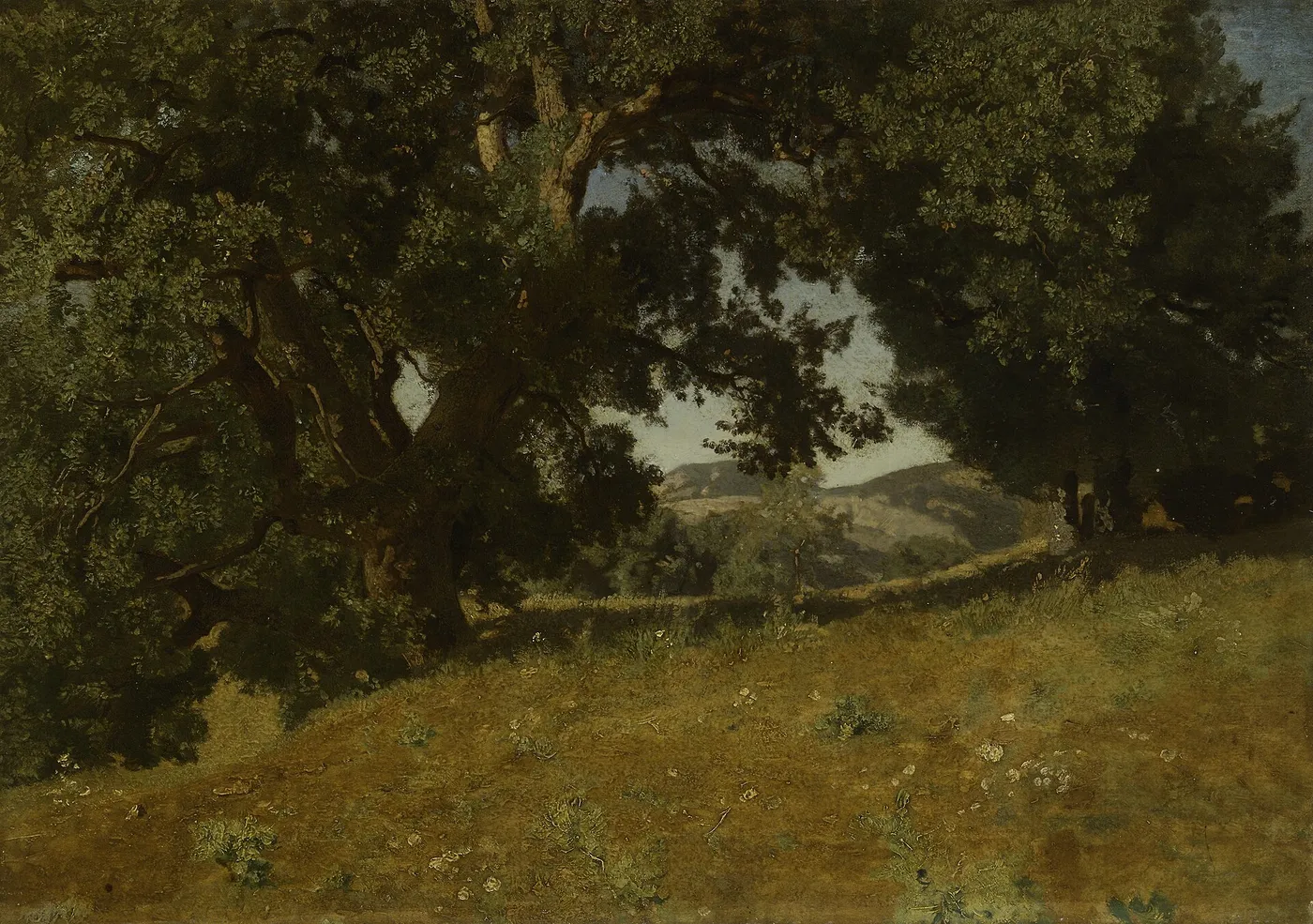 Landscape (1837) by Eugène Blery — original painting reproduced as a hand-painted oil on canvas