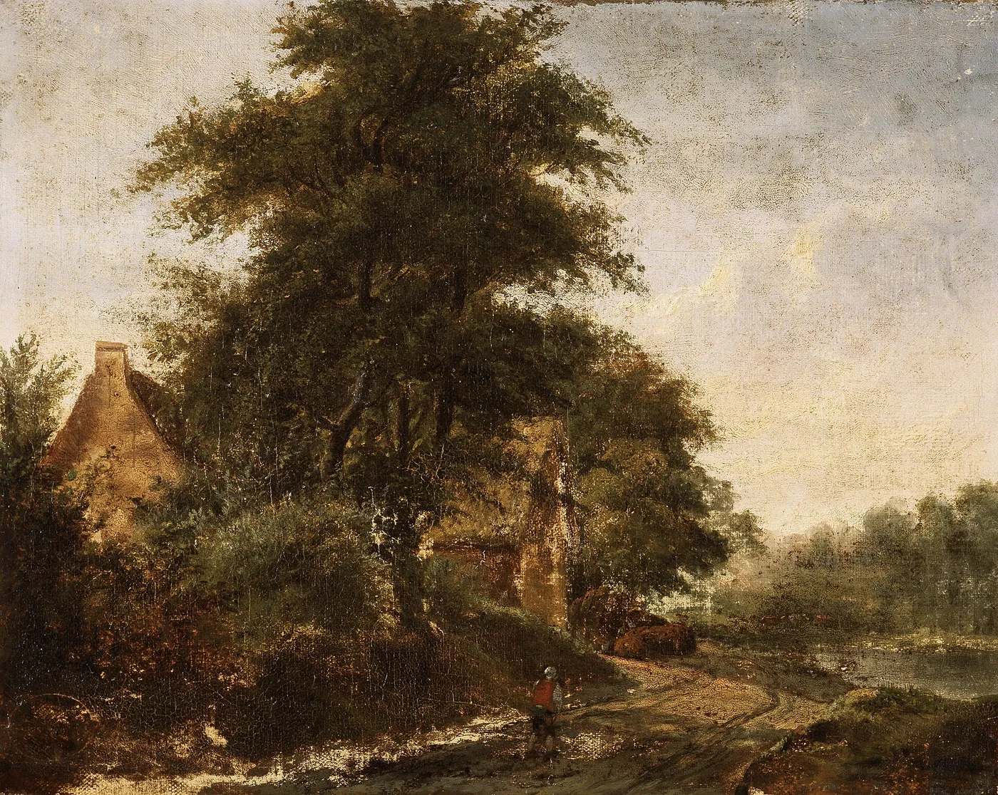 Landscape by Ferdinand-Marie Delvaux — original painting reproduced as a hand-painted oil on canvas