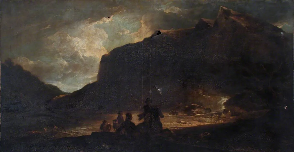 Landscape (1793) by Francis Bourgeois — original painting reproduced as a hand-painted oil on canvas
