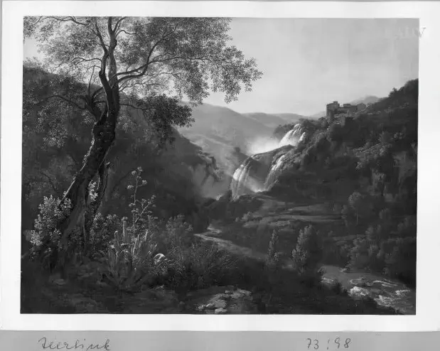 Landscape in Tivoli (1801) by Abraham Teerlink — original painting reproduced as a hand-painted oil on canvas