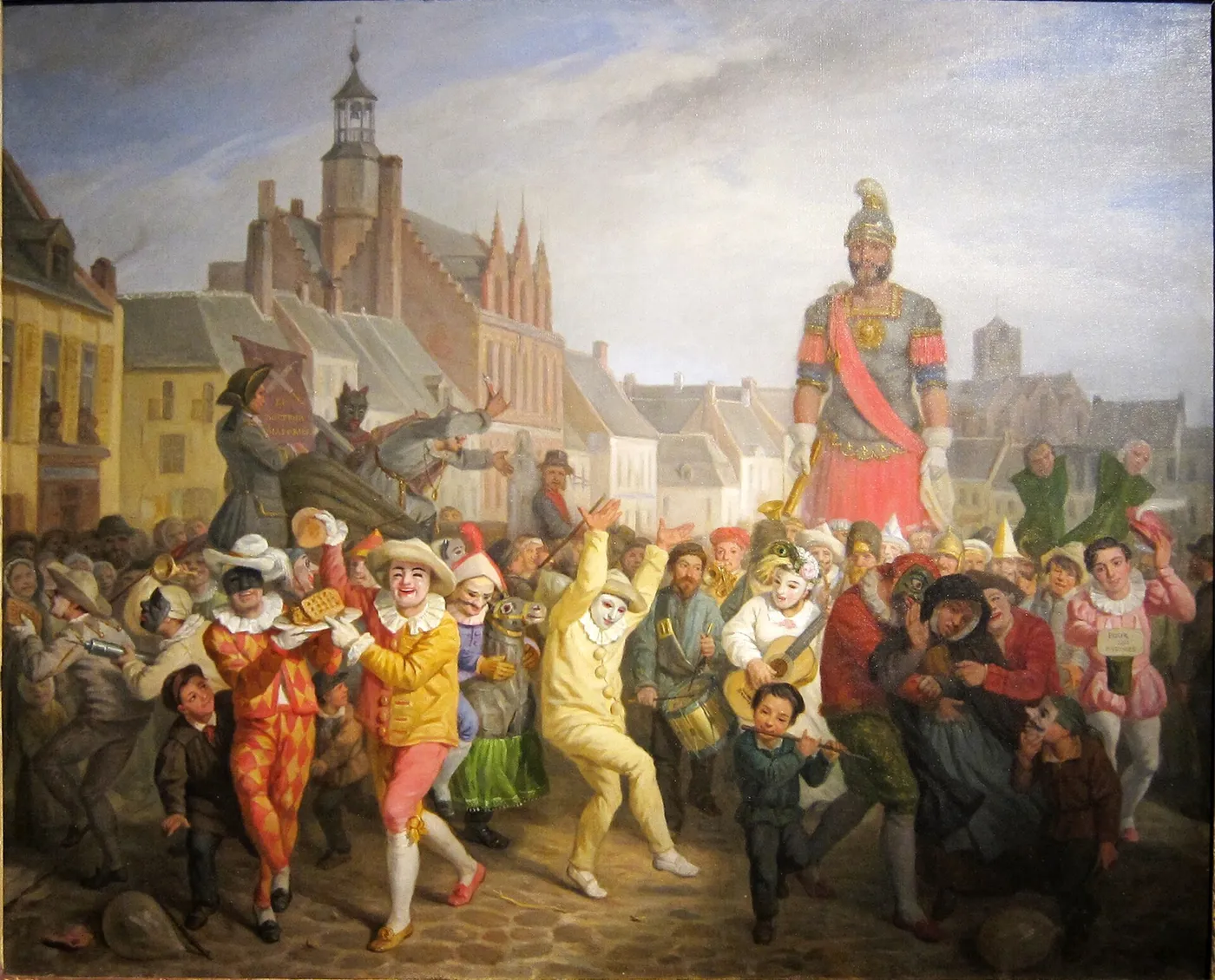Le Carnaval de Cassel (1876) by Alexis Bafcop — original painting reproduced as a hand-painted oil on canvas