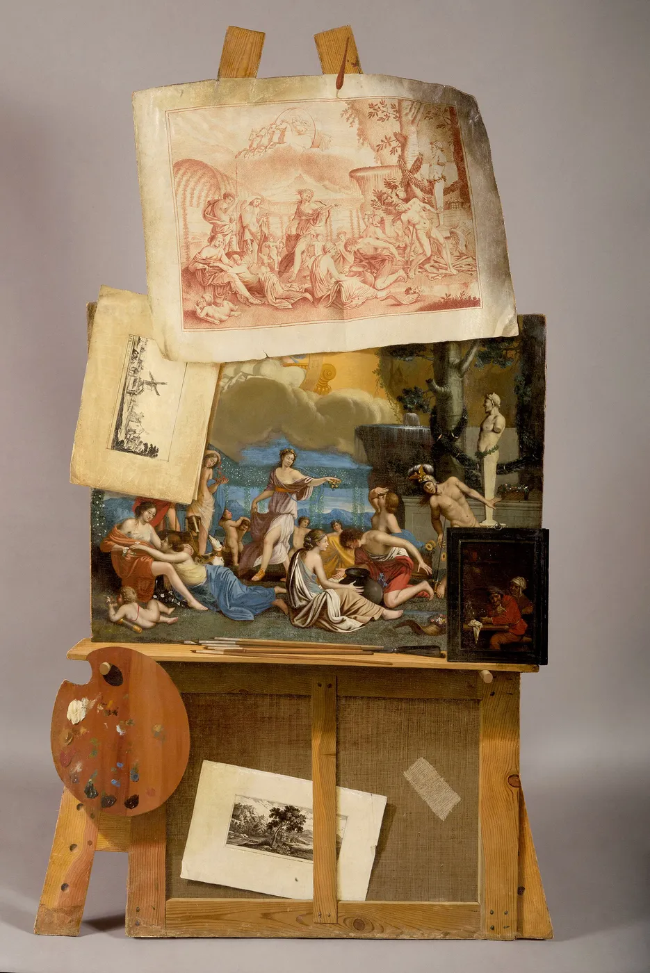 Le Chevalet du peintre (1686) by Antoine Fort-Bras — original painting reproduced as a hand-painted oil on canvas