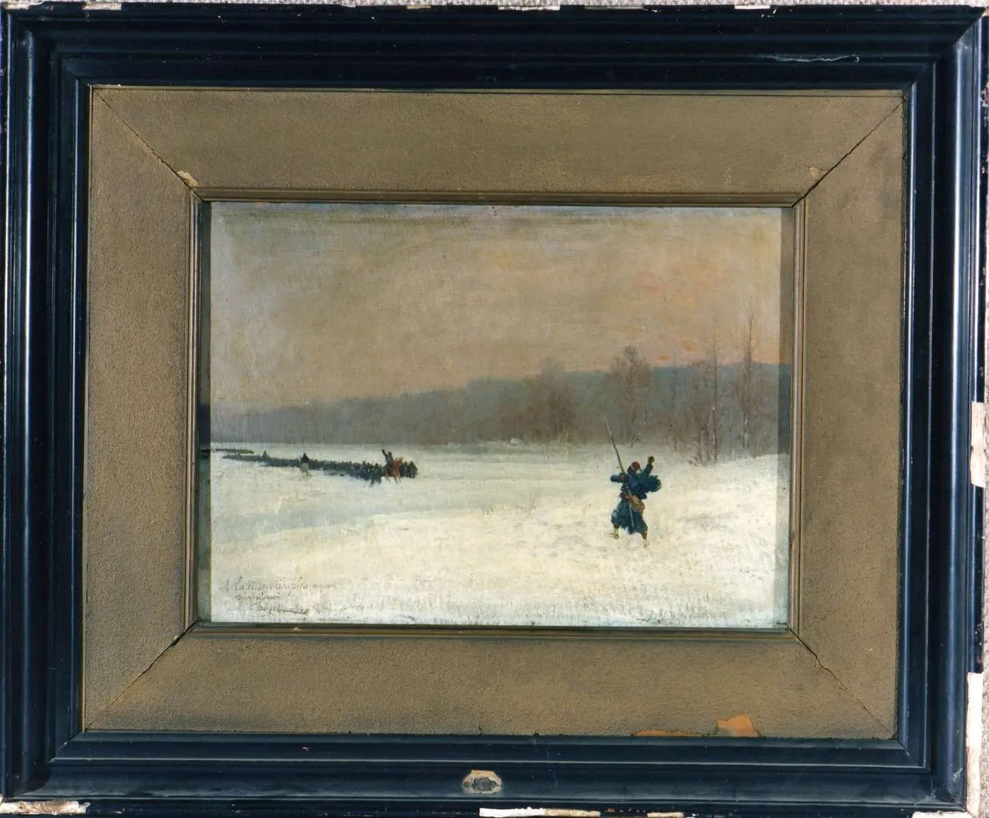 Le Dernier Héros (1900) by Alphonse Chigot — original painting reproduced as a hand-painted oil on canvas