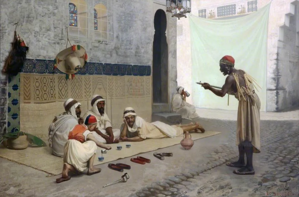 Le mahboul (1877) by Auguste Bouchet — original painting reproduced as a hand-painted oil on canvas