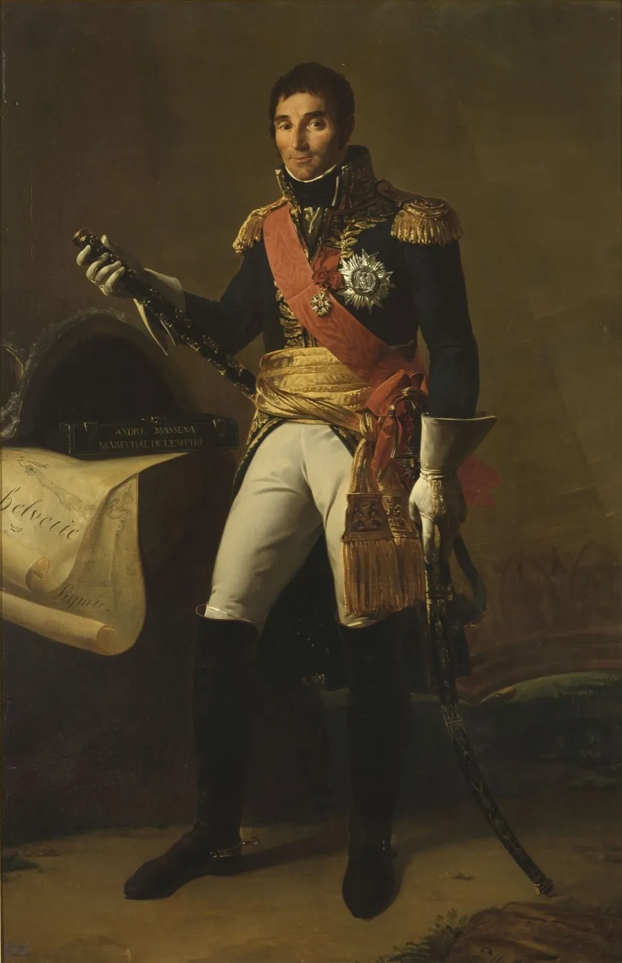 Le maréchal André Masséna (1758-1817), duc de Rivoli et prince d’Essling. (1853) by Edme-Adolphe Fontaine — original painting reproduced as a hand-painted oil on canvas