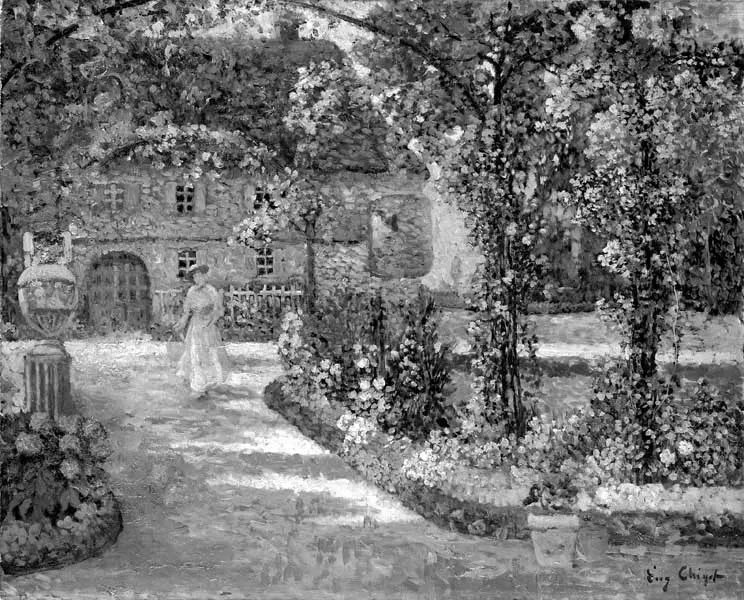 Le Mazet at Juan-Les-Pins (1918) by Eugène Henri Alexandre Chigot — original painting reproduced as a hand-painted oil on canvas
