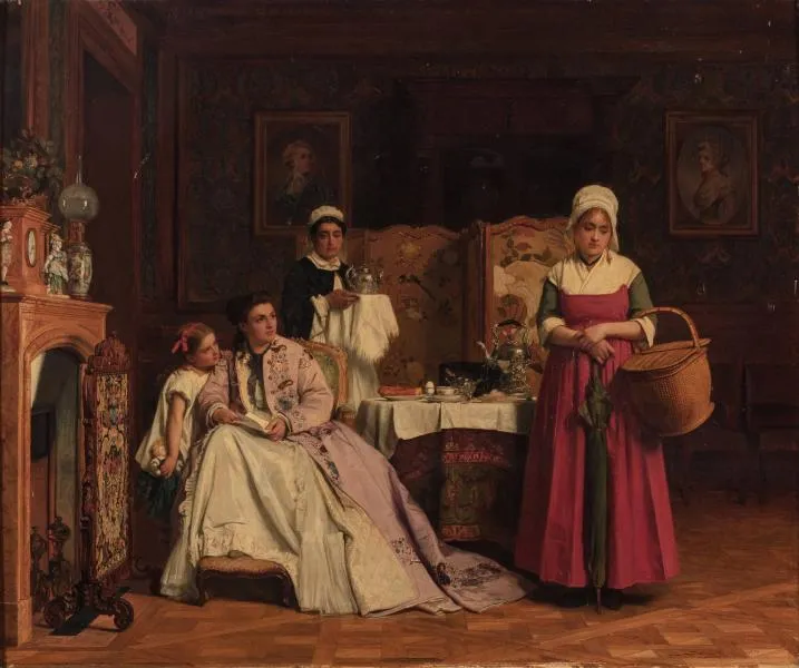 Letter of Recommendation (1870) by Charles Baugniet — original painting reproduced as a hand-painted oil on canvas