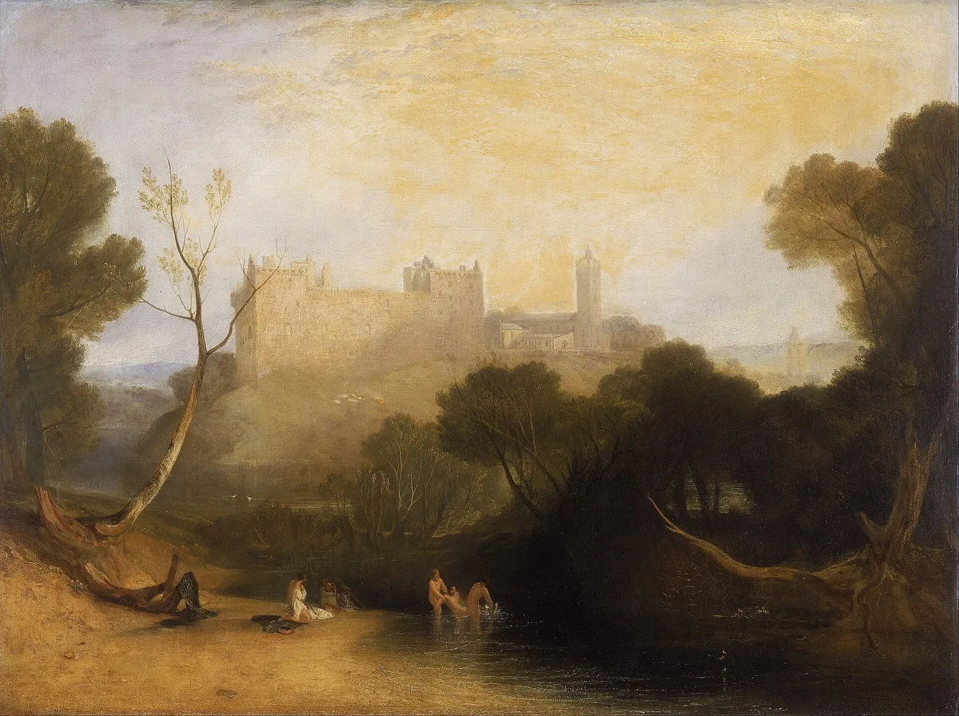 Linlithgow Palace (1806) by J. M. W. Turner — original painting reproduced as a hand-painted oil on canvas
