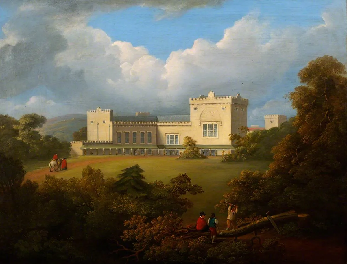 Llangennech Park House painting (1832) by Charles Fox Thatcher — original painting reproduced as a hand-painted oil on canvas
