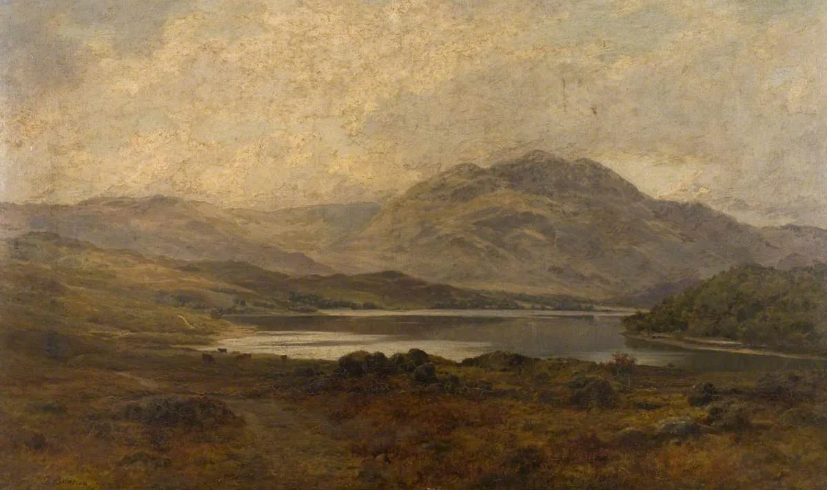 Loch Achray and Benvenue (1875) by Duncan Cameron — original painting reproduced as a hand-painted oil on canvas