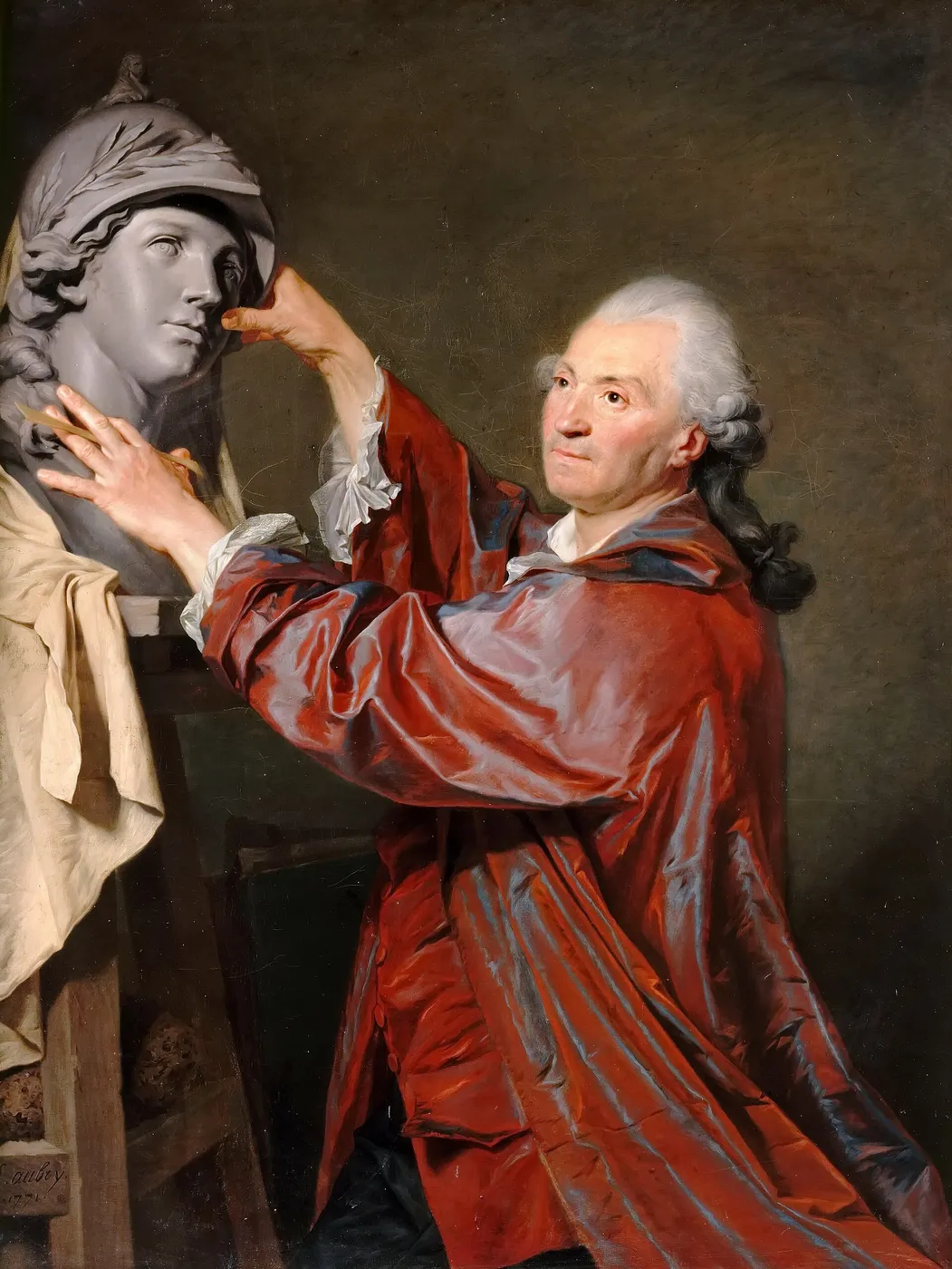 Louis-Claude Vassé, sculptor (1771) by Étienne Aubry — original painting reproduced as a hand-painted oil on canvas