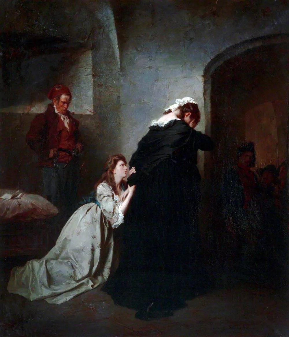 Madame Elizabeth and Her Niece by Ernst Meisel — original painting reproduced as a hand-painted oil on canvas