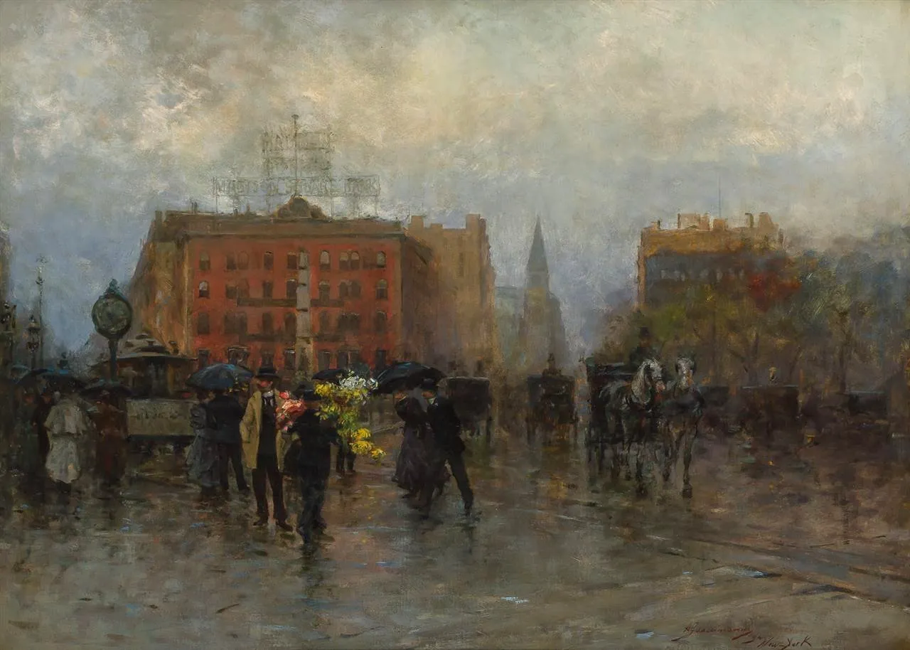 Madison Square (1894) by Alessandro Guaccimanni — original painting reproduced as a hand-painted oil on canvas