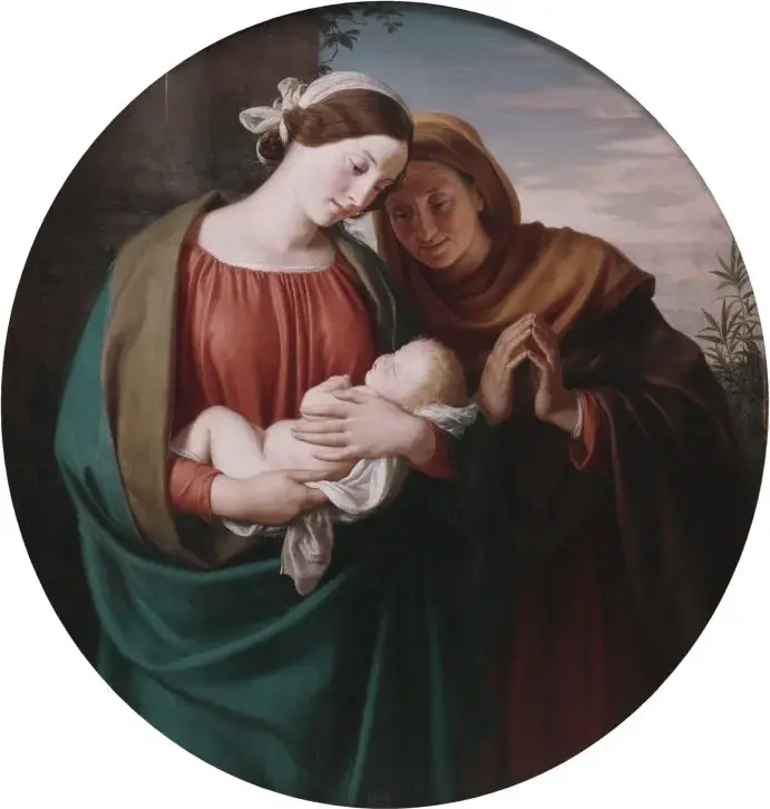 Madonna and Child by Adolf Friedrich Georg Wichmann — original painting reproduced as a hand-painted oil on canvas