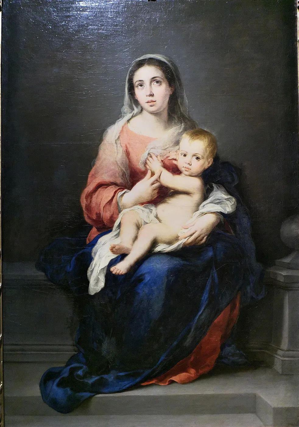 Madonna and Child (1675) by Bartolomé Esteban Murillo — original painting reproduced as a hand-painted oil on canvas