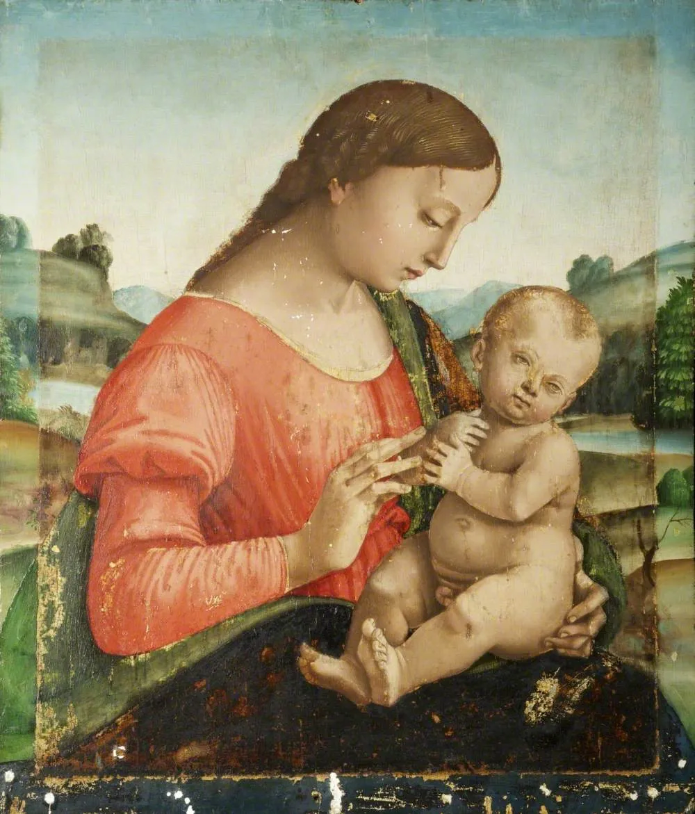 Madonna and Child by Francesco Signorelli — original painting reproduced as a hand-painted oil on canvas