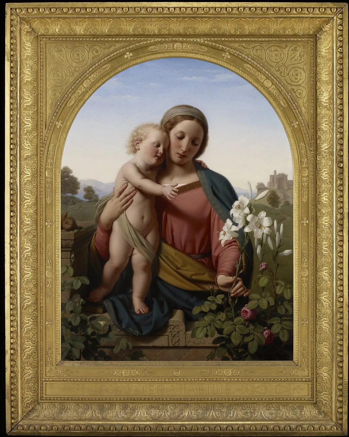 Madonna and Child (1855) by Franz Ittenbach — original painting reproduced as a hand-painted oil on canvas